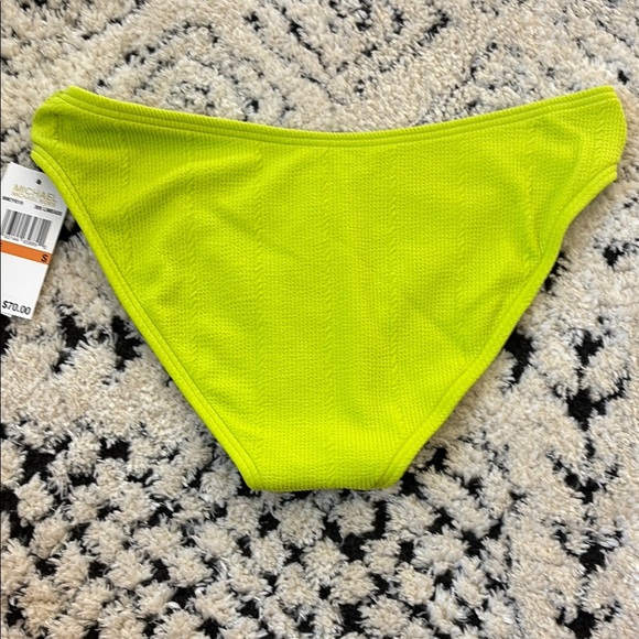 NWT $70 Michael Kors Limeade Green Silver Keyhole Bikini Bottoms 0062 - Picture 8 of 11